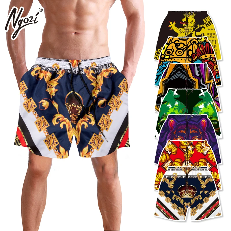 

Ngozi Wholesale custom logo breathable swim men waterproof swimming trunks quick-dry sports surf board beach shorts, Colorful, accept customized