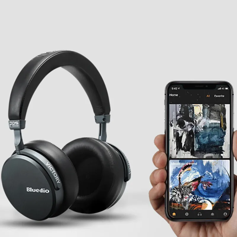 

Bluedio V2 best gaming headphones app intelligent control black wireless headphones sound shocking with 12 units loudspeakers