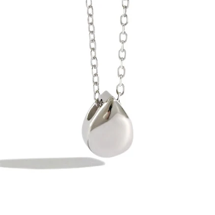 

H-N503 chic design women gift white gold plated S925 drop shape necklace