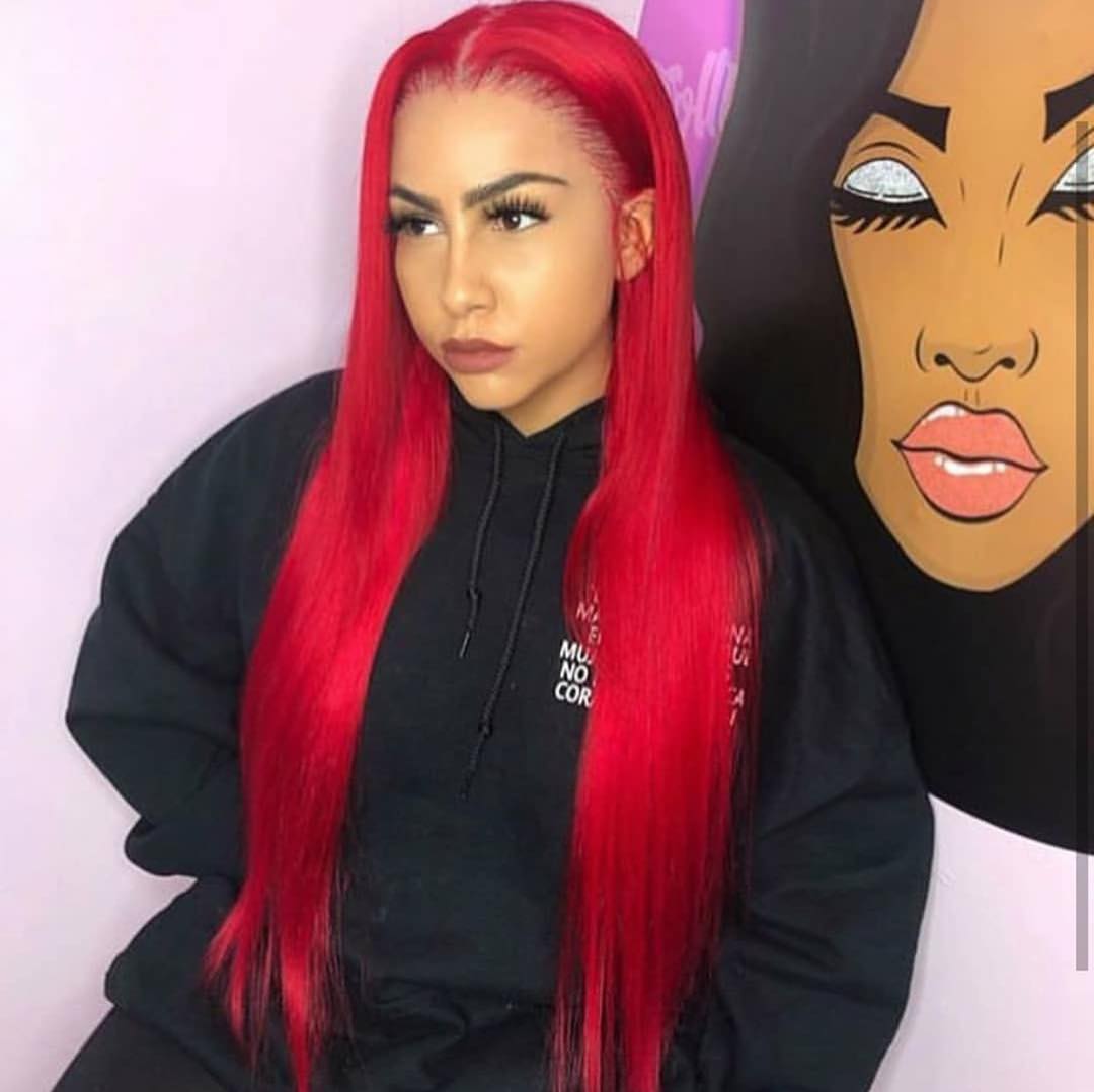 

X-TRESS straight Human Hair Extension wig lace frontal Wigs BURG colored Indian raw virgin human Hair Wig For black Women