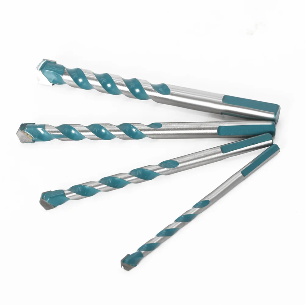 

4PCS/Set of 6 8 10 12MM Threaded Triangle Drill Bit Multifunctional Ceramic Tile Concrete Brick Glass Wall Brick Overlord Drill