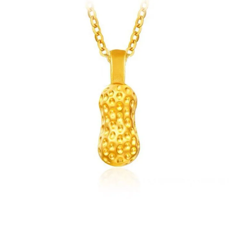 

Certified Water Shell Gold 3D Hard Gold Foot Gold 999 May Good Things Happen Pendant Peanut Necklace Live Event Gift Wholesale