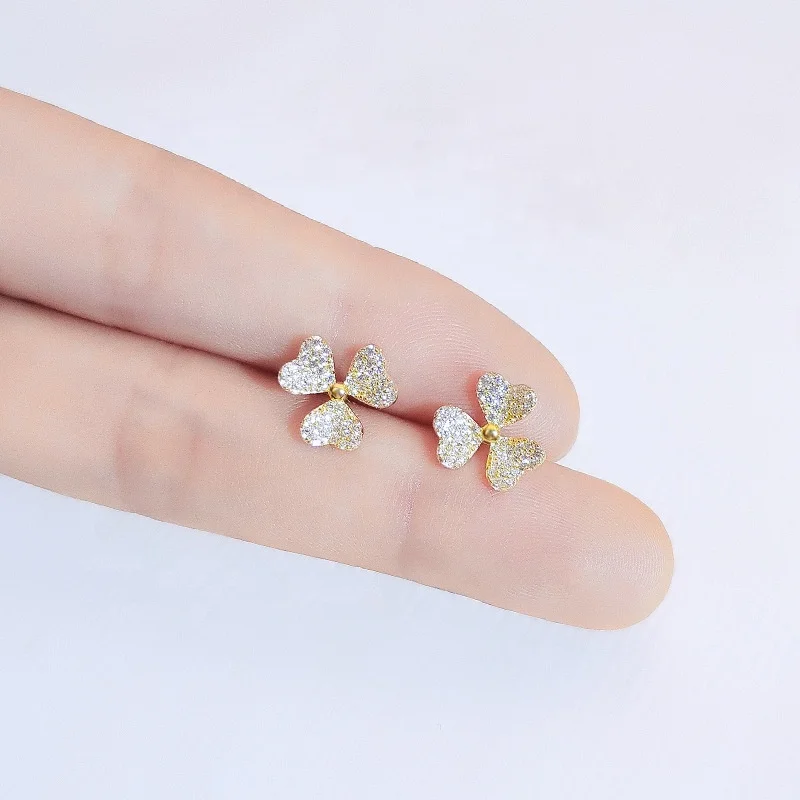 

Hot Selling Jwellary Simple Luxury Gold Flower Petal Stud Wedding Earrings Packaging Women Jewelry 2021, Gold and silver