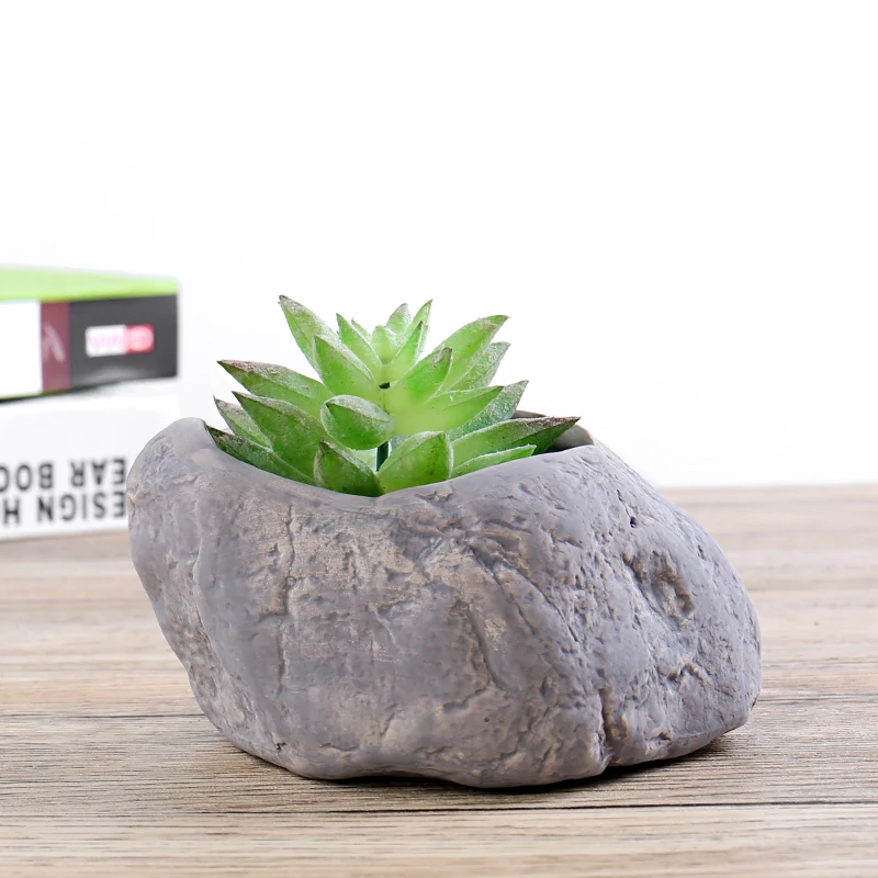 

pastoral simulation stone flower plant pot for plants ceramic Biscuit firing flower pots planters pottery for home decor, As picture