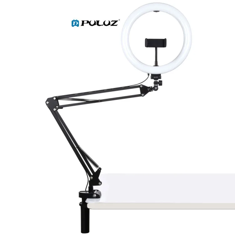 

Wholesale PULUZ 10 inch 26cm Curved Ring Light LED Vlog Video Light with Desktop Arm Stand