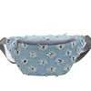 Custom And Wholesale Unisex Broken Hole Fabric Fashionable Chest Waist Bag Denim Fanny Pack