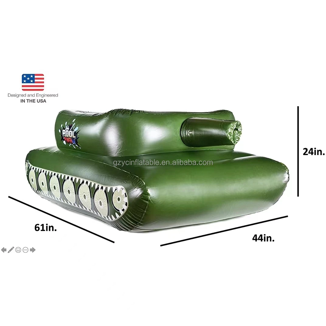 

Inflatable tanks float pool floating island kids inflatable floating Play water gun game for adults