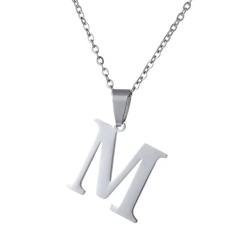 

2022 fashion stainless steel Twenty-six letters pendant necklace for women men girl jewelry