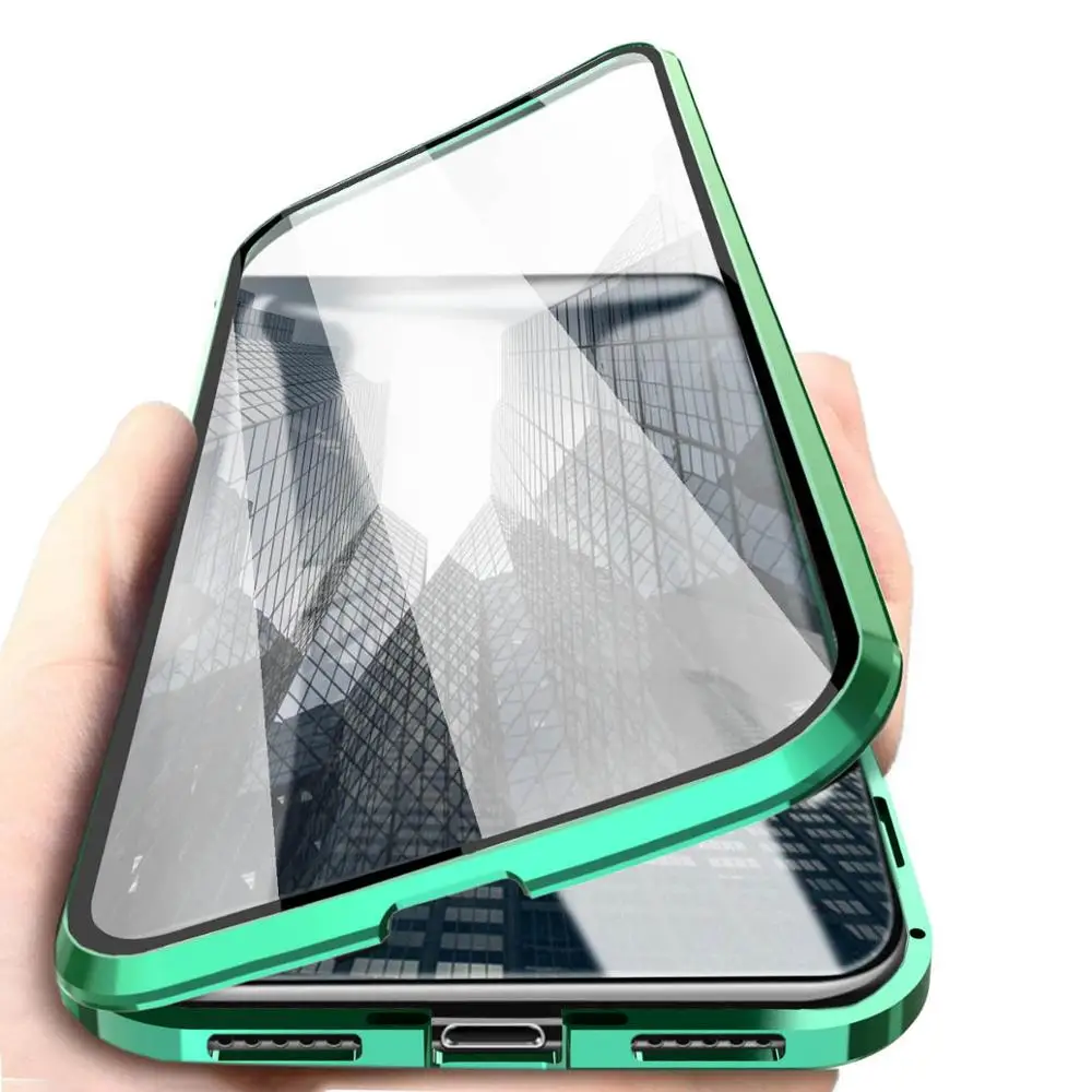 OTAO Double Sided 9H Tempered Glass Mobile Phone Shell For iPhone 11 Pro MAX XS XR X Metal Case Mgnetico Magnet Back Cover Coque OTAO Double Sided 9H Tempered Glass Mobile Phone Shell For iPhone 11 Pro MAX XS XR X Metal Case Mgnetico Magnet Back Cover Coque