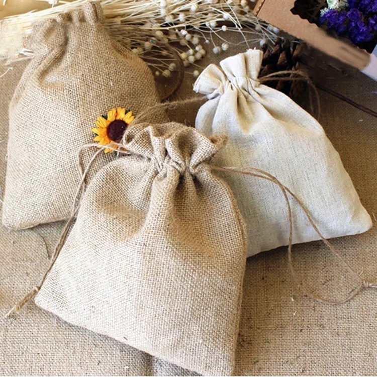 天然有机麻袋黄麻抽绳袋礼品包装