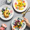 Nordic style household ceramic tableware set salad bowl for party