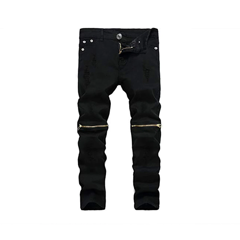 Fashion Street Style Kids Denim Knee Zipper Design Wear Jeans Pant For ...