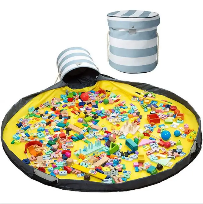 

kids large play mat and toy cabinet storage organizer bag collapsible canvas basket