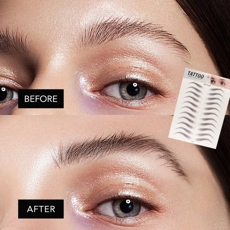 

4D Hair Like Eyebrows Makeup Waterproof Eyebrow Tattoo Sticker Long Lasting Natural Eyebrow Lamination Cosmetics