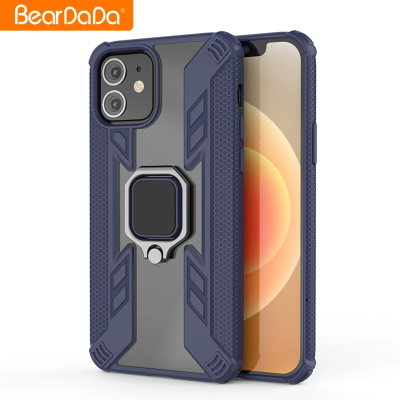 

Clear Shockproof Hybrid 3 in 1 Ring Car Magnetic Luxury Mobile Phone Cover for iPhone 11 Pro Max Case