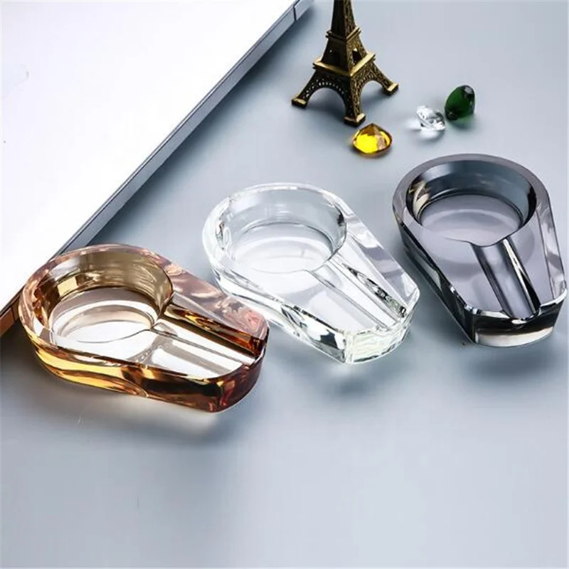

Glass New Style Delicate Elegance Eco-Friendly Ashtray, Gray/champagne/transparent