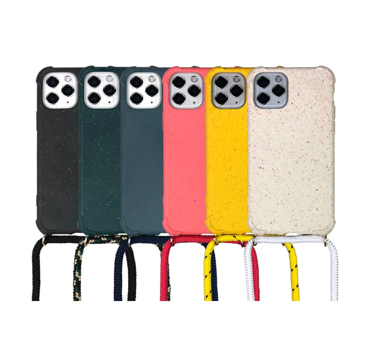 

For iPhone Phone Shockproof Ring Strap Biodegradable Smartphone Case