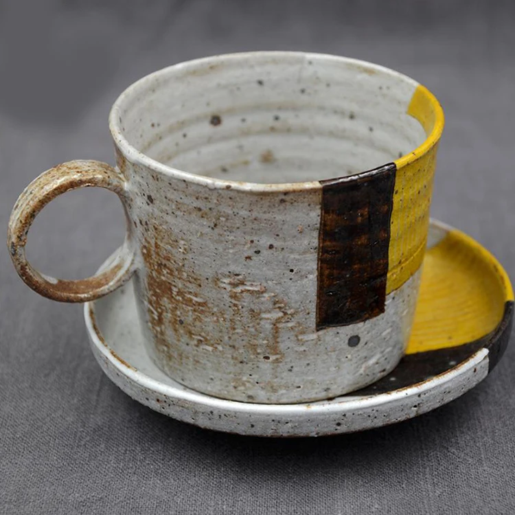 

High quality custom creative hand painted coffee cup with saucer ceramic coffee cup