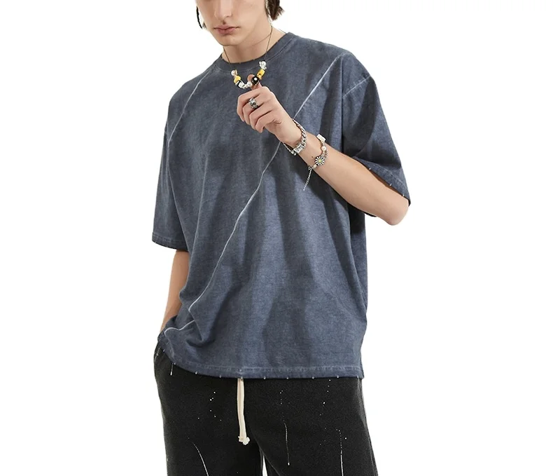 

2021 New Summer Spring Men High Street Tshirt Crewneck Short Sleeve Custom Vintage Shirt For Men With Wholesale Price, Multi