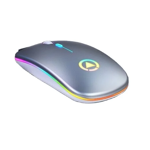 

2020 Super Slim Portable Silence 7 color Led Lights Rechargeable Wireless Mouse