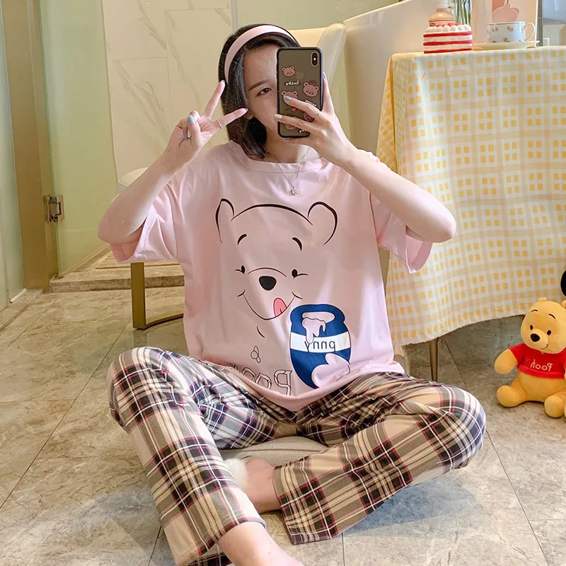 

Wholesale Pajama Sets Girl Pyjamas Pijamas Cortas Pillamas De Mujer Piyama Korea Daster Wanita Sleepwear Short Sleeve Loungewear