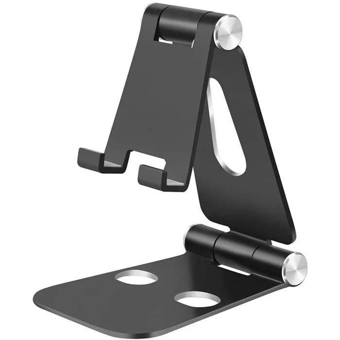 

Desk Cell Phone Stand Holder, Updated Aluminum Desktop Solid Universal Desk Stand for All Mobile Smart Phone Table, Silver/gold/rose-gold/red/black/other