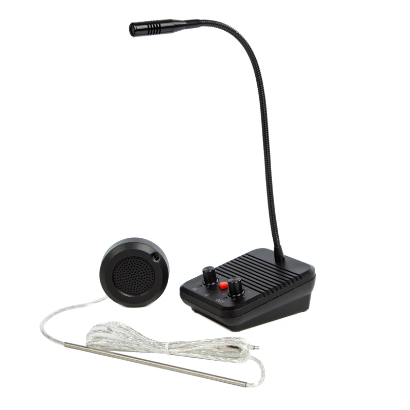 

Counter Intercom System Easy Installation Bank intercom 2 way window intercom, Black