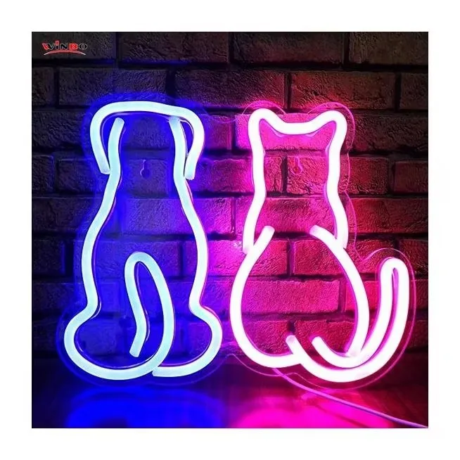 Neon Light Custom Puppie Kitten Style Pet Shop LED Glow Signboard Bedroom E-sports Bedroom Decor Custom Neon Sign Light up Sign