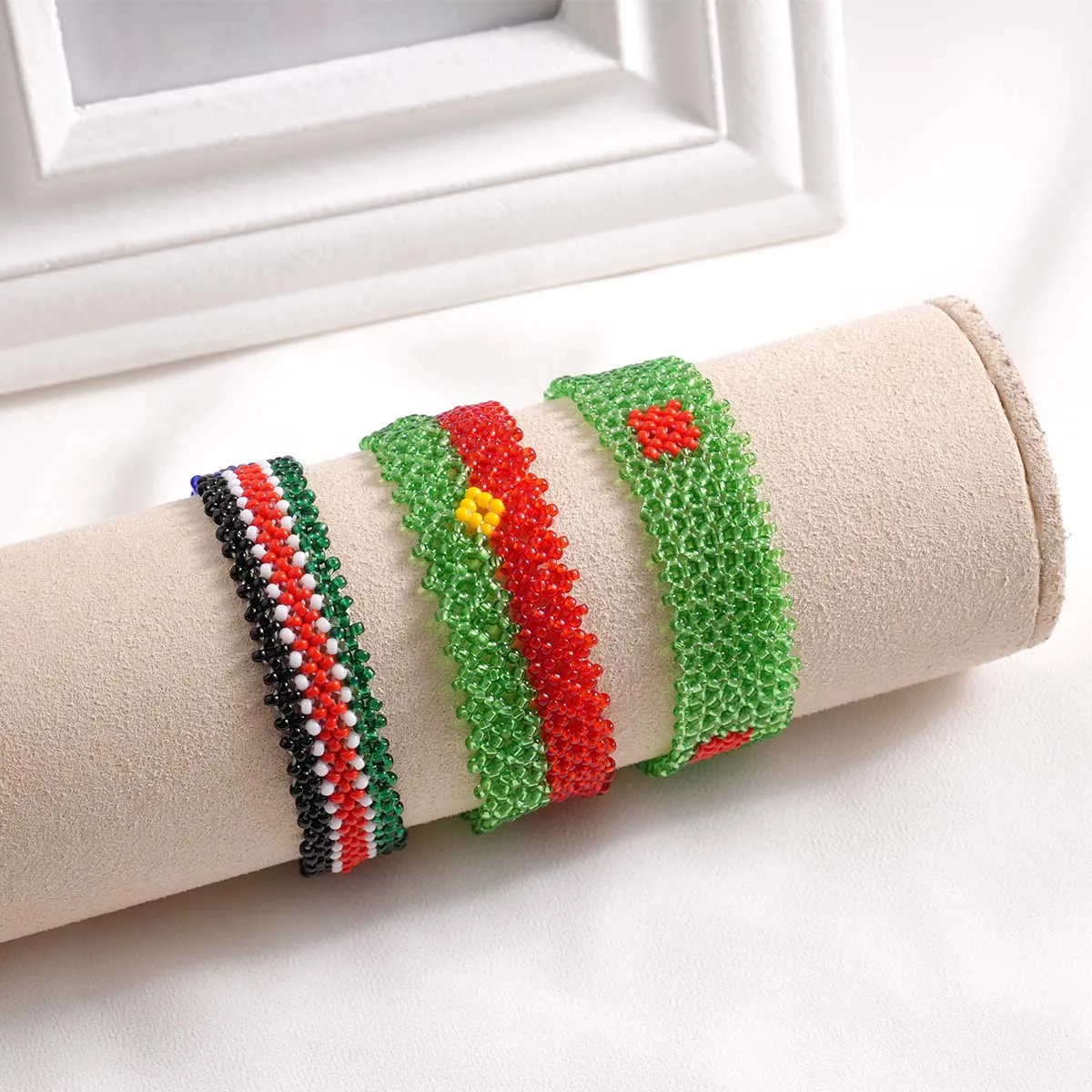 

Handmade Seed Beads Custom National Flags Fashion Creativity Miyuki Charm Bracelet