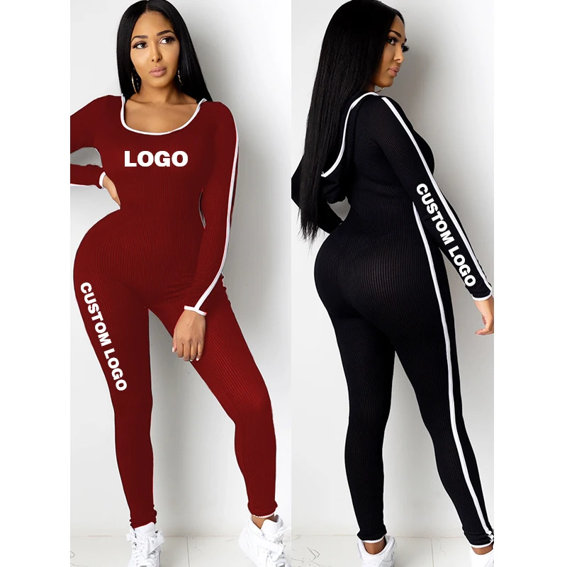

Free shipping Wholesale Women Fall Jumpsuit Hooded String Long Sleeves One Piece Jumpsuit, Customized color