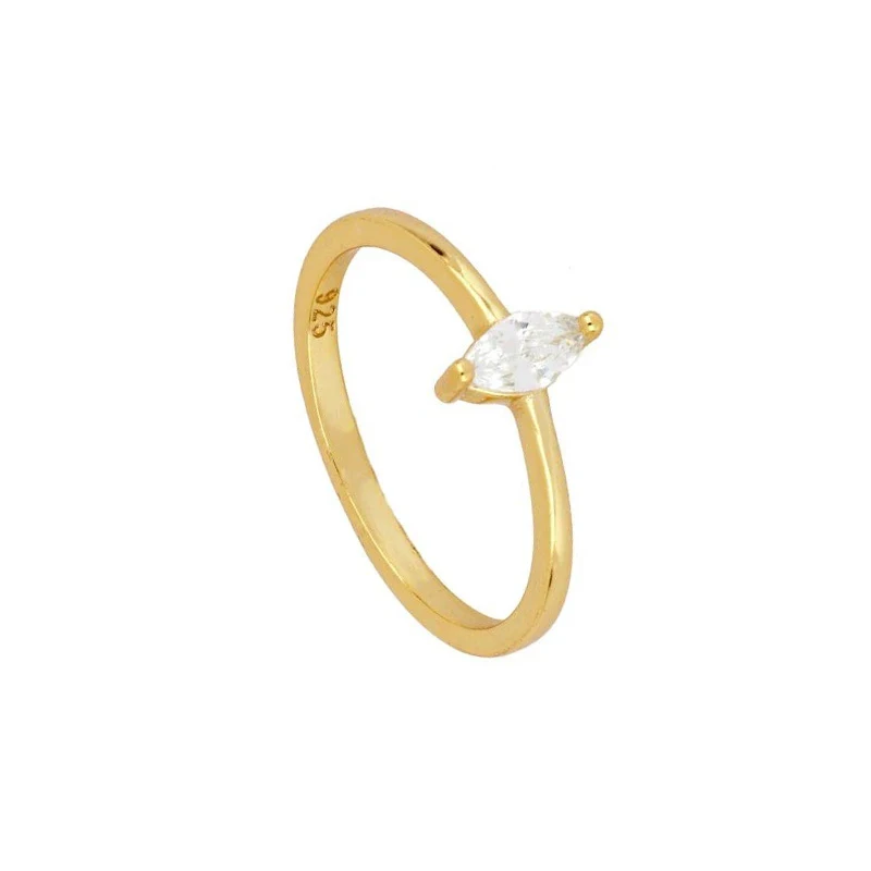 

ROXI fashion S925 sterling silver ring horse eye simple zircon jewelry ring for women 2021, Gold/white