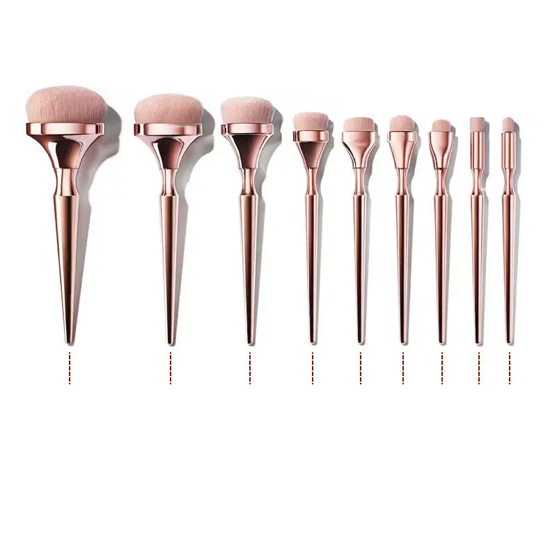 

2023 Popular Luxury 9pcs Professional Rose Gold Soft Makeup Tool Luxury Makeup Brush Sets Accept Private Label