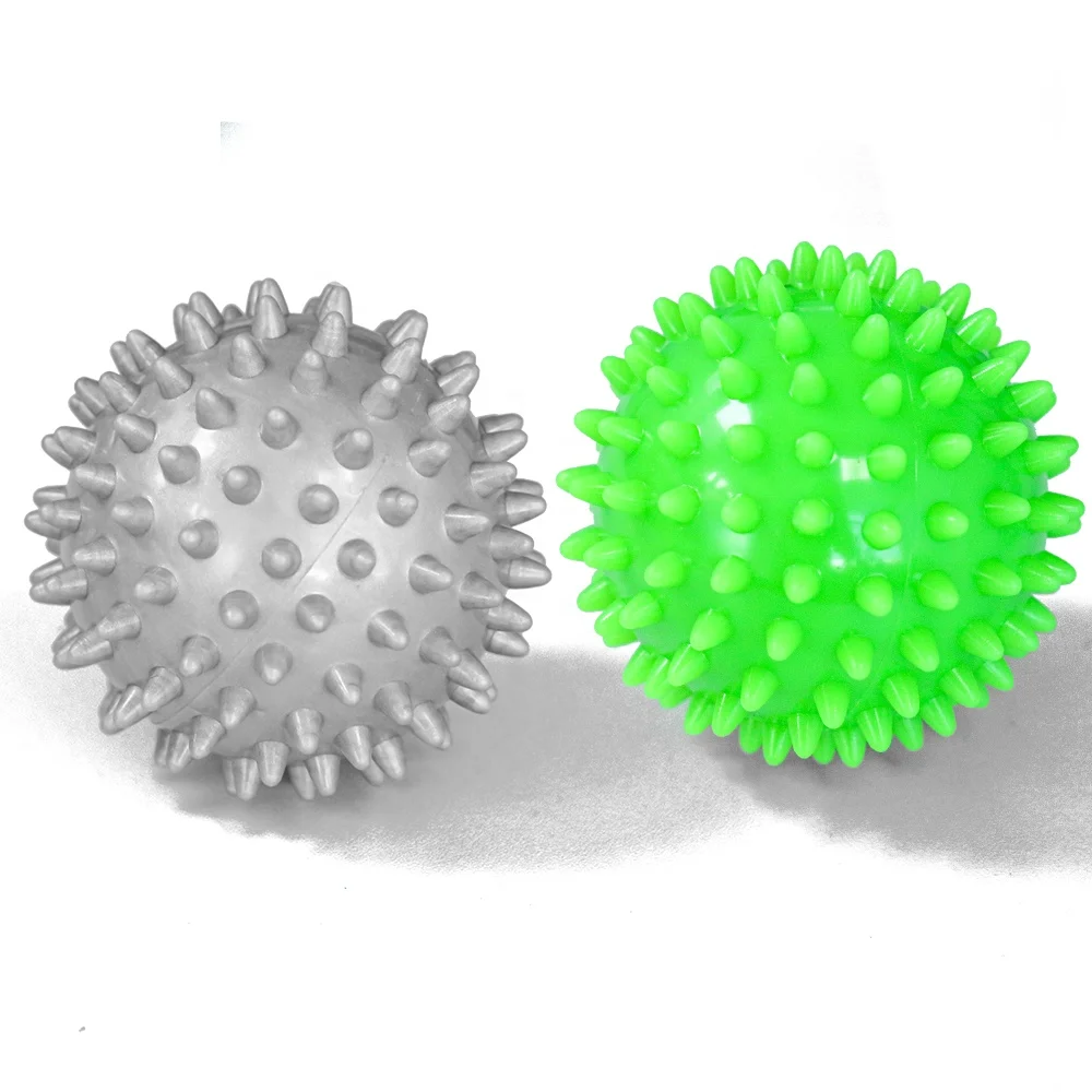 

TY Yoga Massage Ball Fitness PVC Hand PVC Soles Hedgehog Sensory Training Grip the Ball Portable Physiotherapy Ball 7.5cm, Light green/gray/blue green