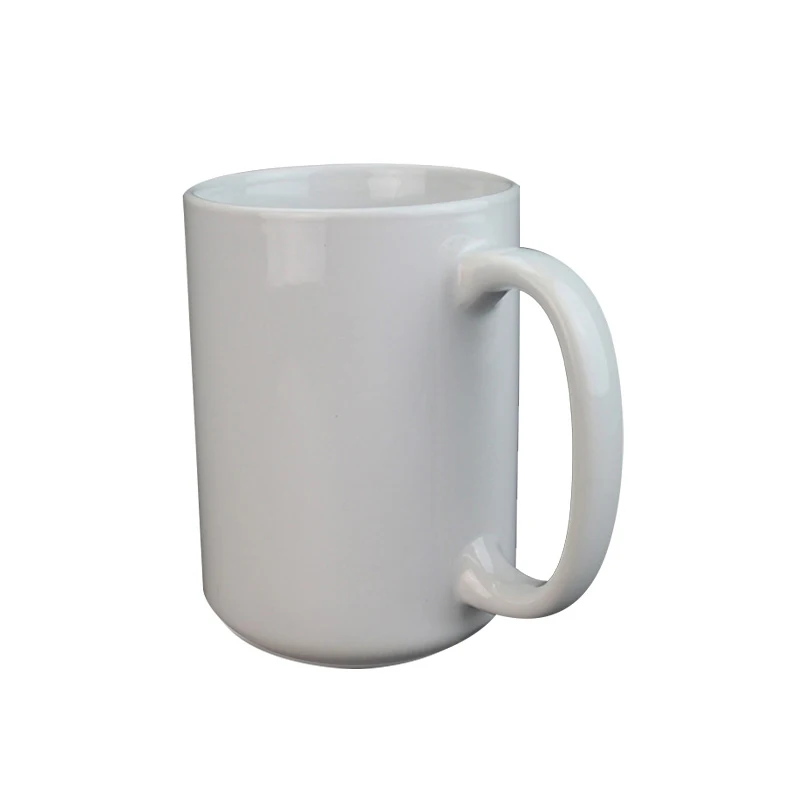 

Manufacturer wholesale high quality deep black sublimation creative coffee mug 15OZ with handle, White