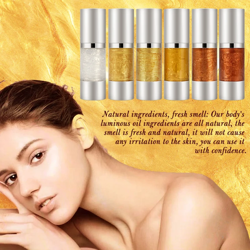 

Wholesale Custom Private Label Organic Highlighter Bronze Body Shimmer Body Oil