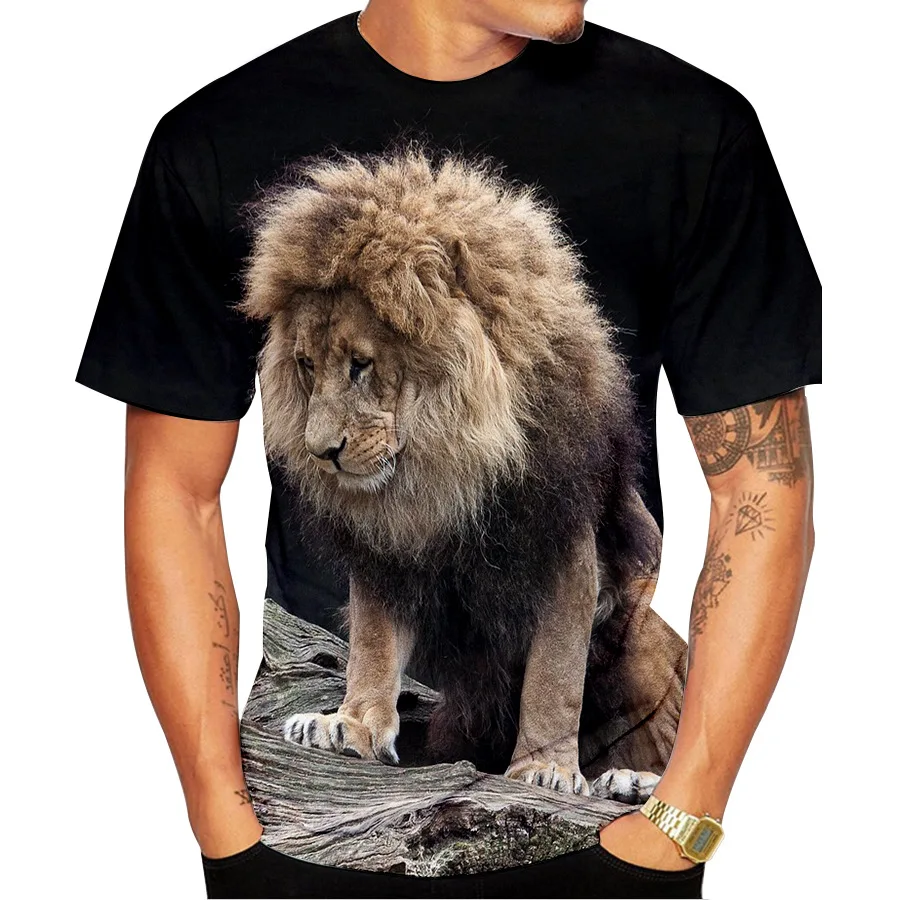 

T-shirt Lion King 3D Digital Printing Crew Neck LARGE T-SHIRT Lovers Shirt