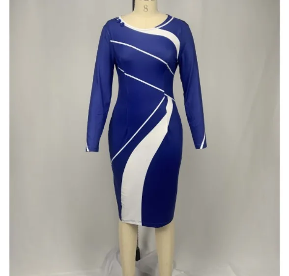 

up-2040r Women Long Sleeve African Design Party Dresses
