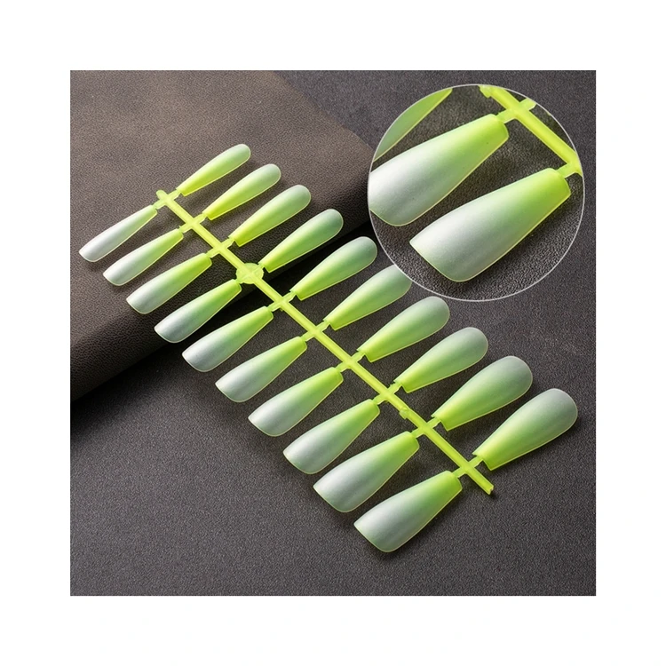 

Professional Matte Two-color Discolored Pointed Nail Enhancement Stickers Wraps False Nails