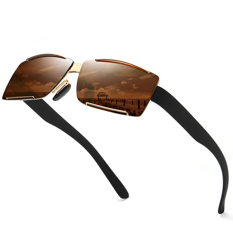 

UV400 Gafas Fashion Sun Glasses 2021 Polarized Square frameless Sunglasses Men women