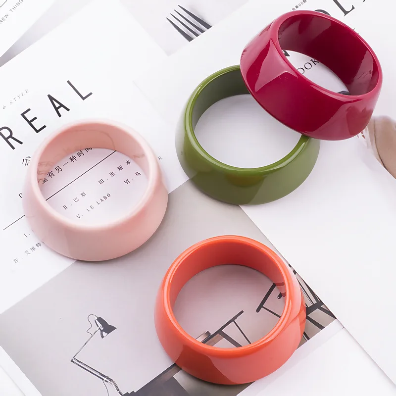 

acrylic resin thick candy color bracelets & bangles