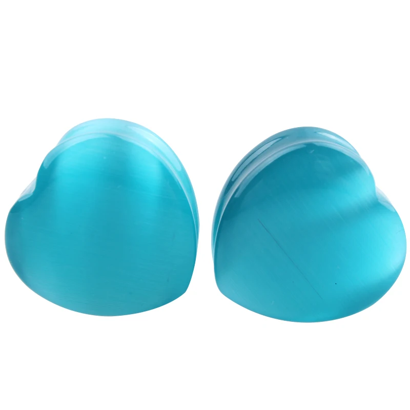 

10Pairs/Set Ear Expander Ear Piercing Lake Blue Opal Stone Ear Plugs Tunnels Gauges Expander Body Piercing Jewelry, Color