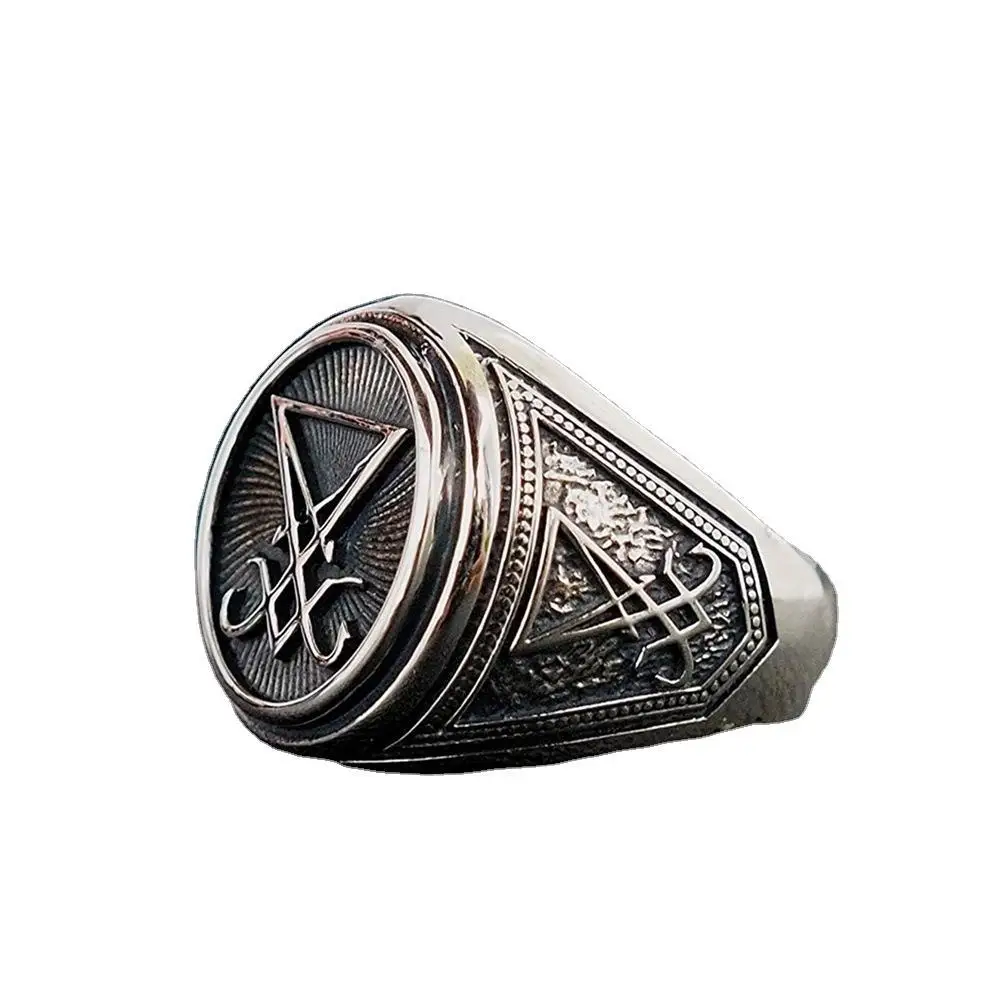 

Men's ring Male Jewelry Seal of Satan Devil Demon Symbol Sigil Of Lucifer Ring
