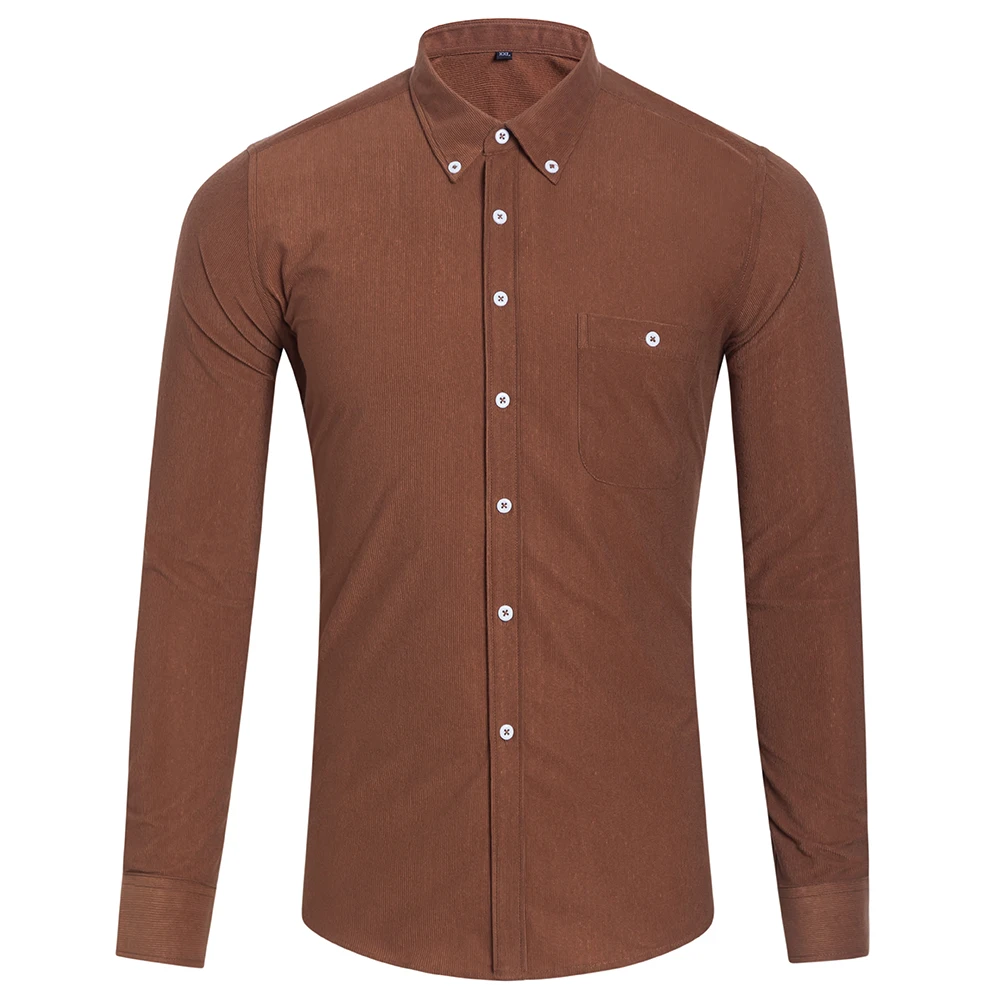 

Plus Size Shirt Men Shirts Stylish Cloth High Quality Luxury Casual Shirts 100% Cotton Striped Pattern Full Sleeve Length Stand