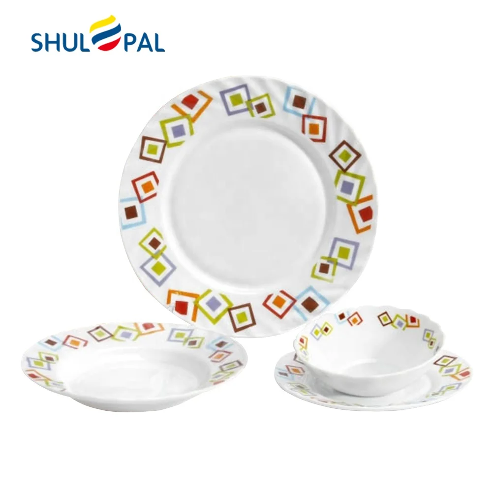 

24PCS eco-friendly opal glass tableware set