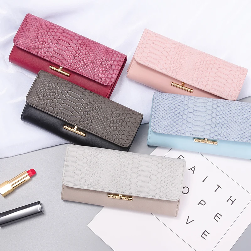 

Customized Luxury Women Long Wallet New Design Wallets Crocodile Patterns Ladies Clutch Bag