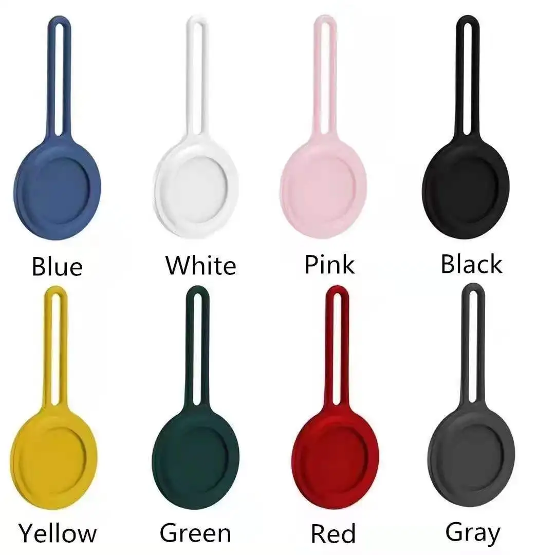 

2021 Newest Design Silicone popular locator tracker anti-lost device keychain protective cover suitable for Apple Airtags case, 8 colors
