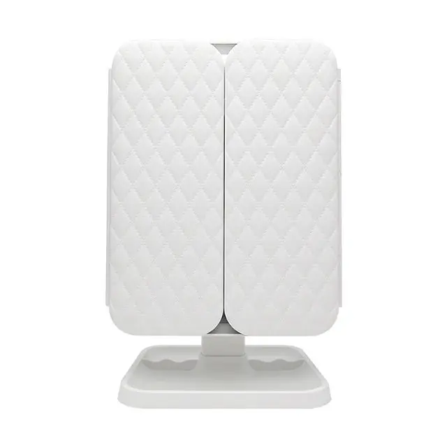 Foldable LED Fashion Cosmetic Mirror 3 Fold Make up Mirror 2X3X Magnifying Mirror With LED Lights Rechargeable Battery