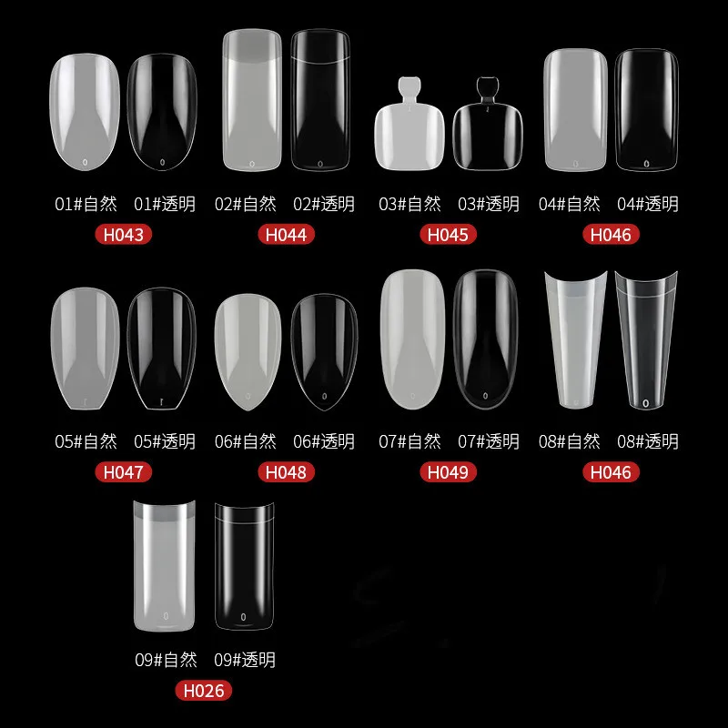 

500 PCS Professional Transparent Coffin False Nail Toe Tips Full Cover Artificial Finger Nails Half Cover French Nail Tips