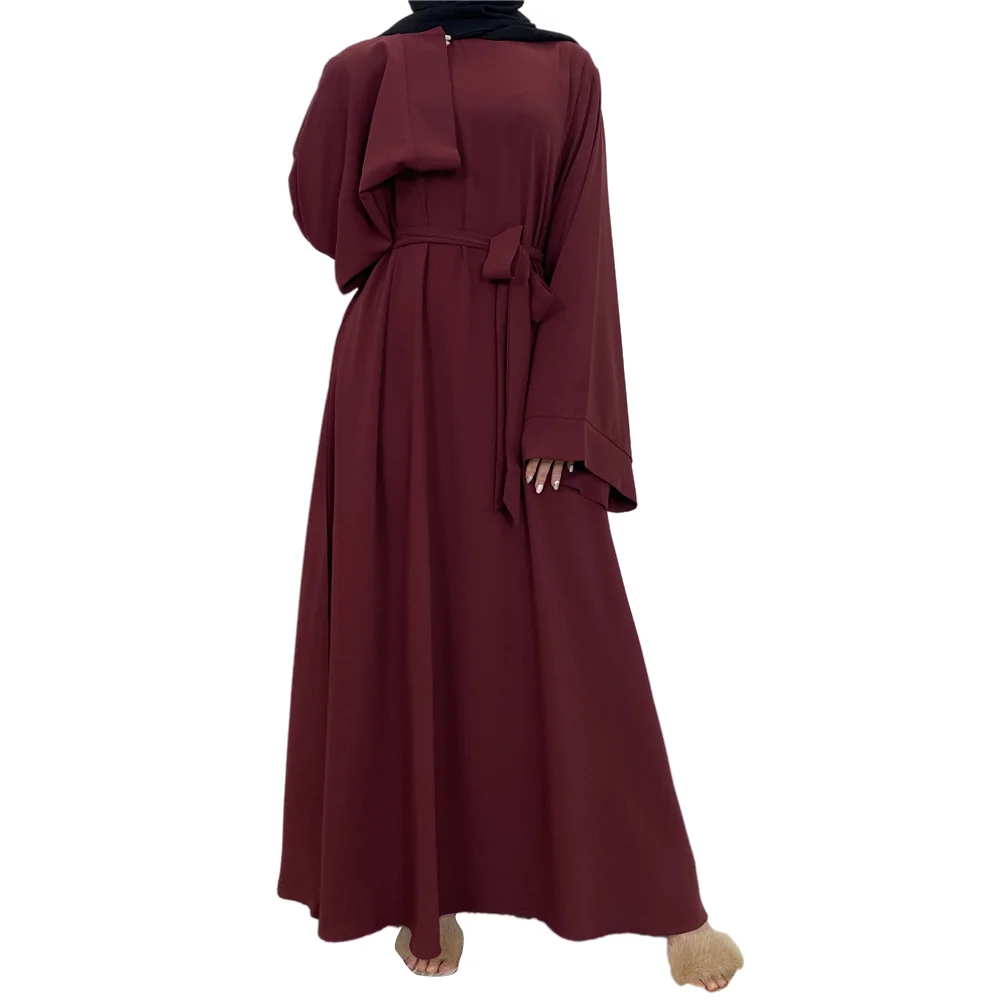 

Wholesale Dubai Abaya Plain Long Sleeve Kaftan Islamic Clothing Ethnic Muslim Formal Maxi Dresses For Women