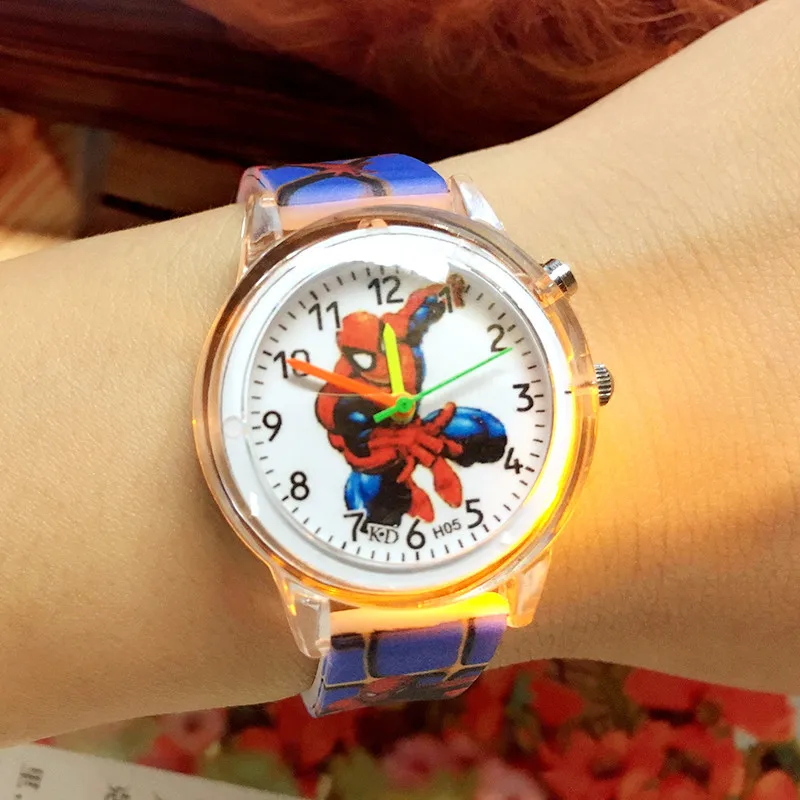 

Cartoon Glowing Children's Watch Life Waterproof Sports Light Kids Watches for Boys Girls Student Christmas Gift Spiderman Clock